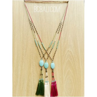 beads tassels stone caps three color  handmade